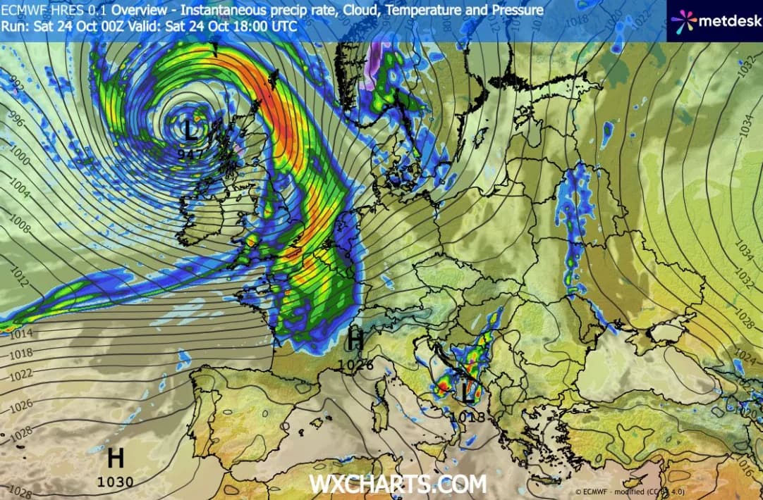 Dépression "Boleo", ce samedi soir à l'ouest de l'Ecosse